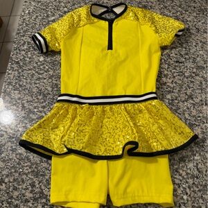 Weissman Yellow Dance Costume with Black Accents